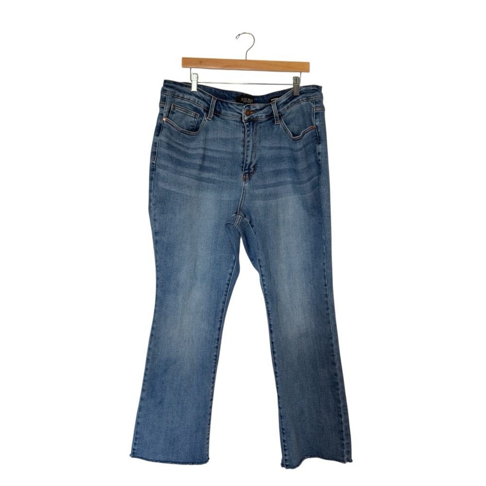 Judy Blue 20W Bootcut Jeans‎ Raw Hems High Rise Western Minimalist Streetwear